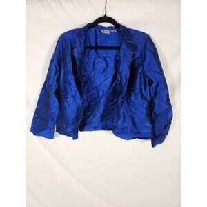 Chico Womens 100% Silk Colbalt Blue Jacket Resort Old Money Chico/1 8